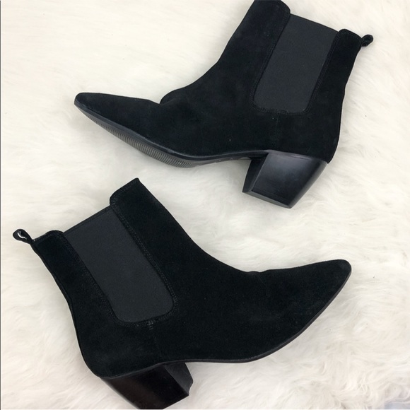 topshop black suede ankle boots